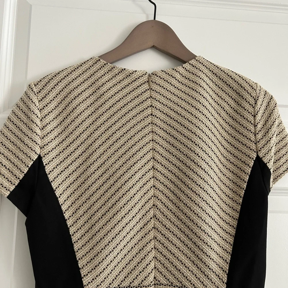 J Crew Tweed Dress Tan Black Size 6